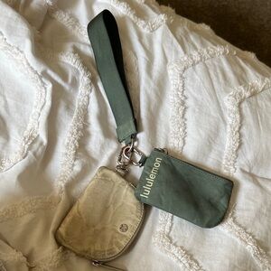 Lululemon Green Wristlet and Beige Coin Purse